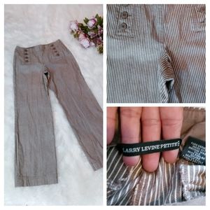 LARRY LEVINE BROWN/WHITE STRIPE PANTS S961